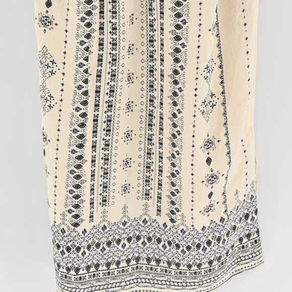 Anthropologie Womens Even Tide Shift Dress Size 4 HD IN PARIS Ivory Boho Print - Picture 7 of 12